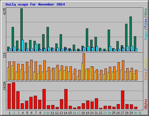 Daily usage for November 2024